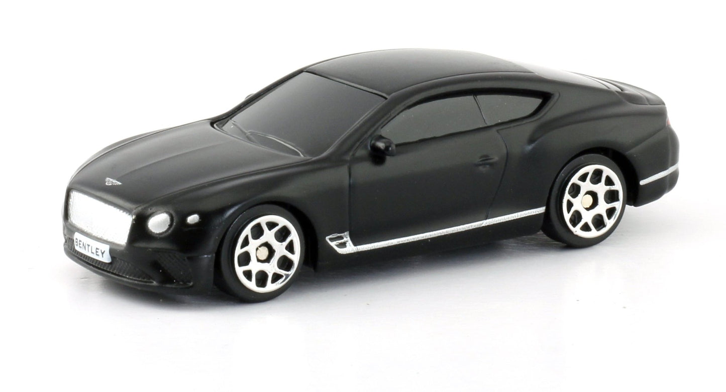 D - Power 1:64 Diecast Bentley Continental GT 2018 – Matte Black Model Car - Marah Kids