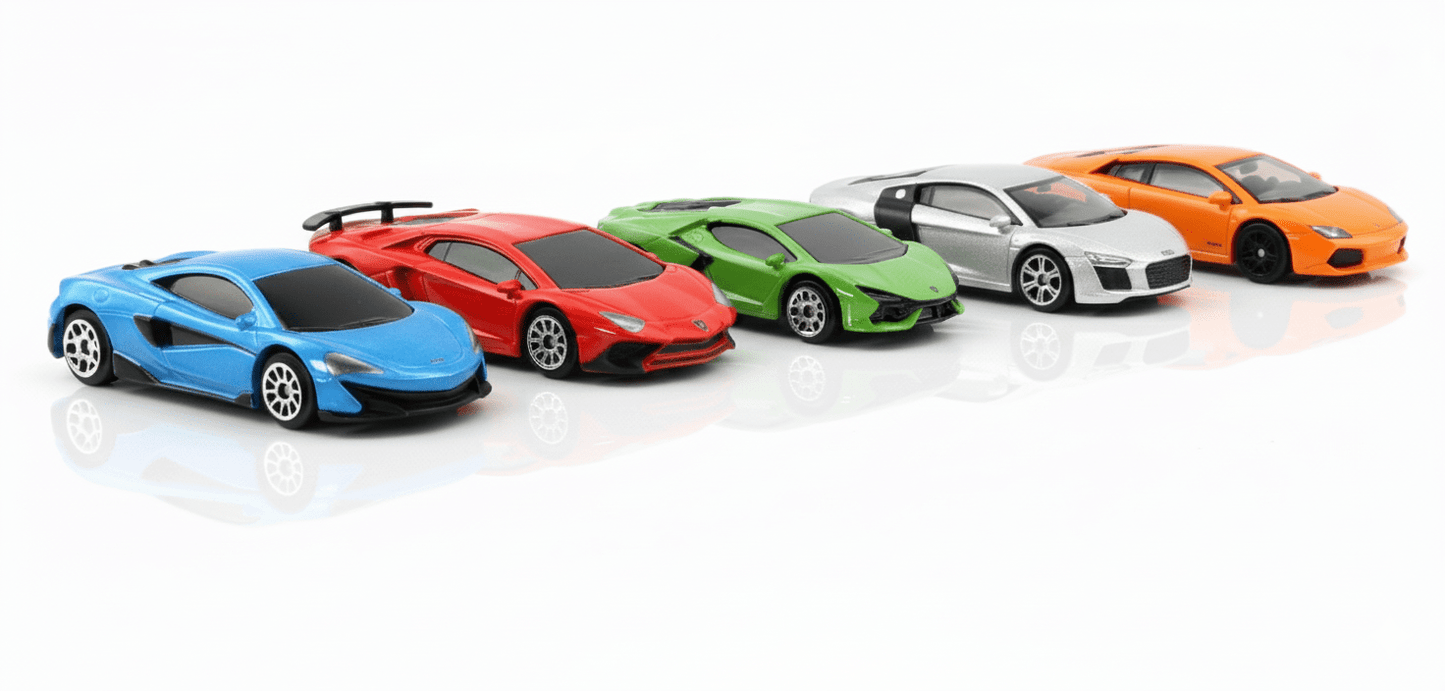 d - power 1:64 diecast car set 5pc – mclaren, audi, lamborghini - Marah Kids