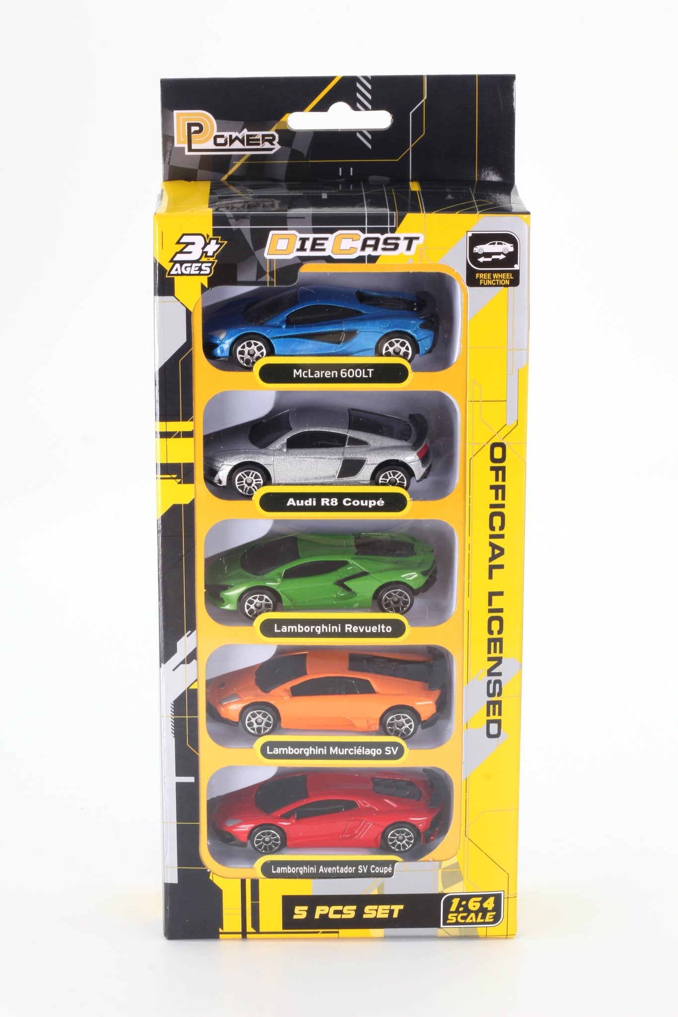 d - power 1:64 diecast car set 5pc – mclaren, audi, lamborghini - Marah Kids