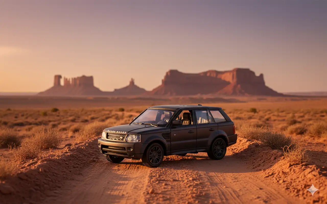 D - Power 1:36 Diecast Land Rover Range Rover Sport – Matte Black, Pull Back, Collectible SUV Model Car - Marah Kids