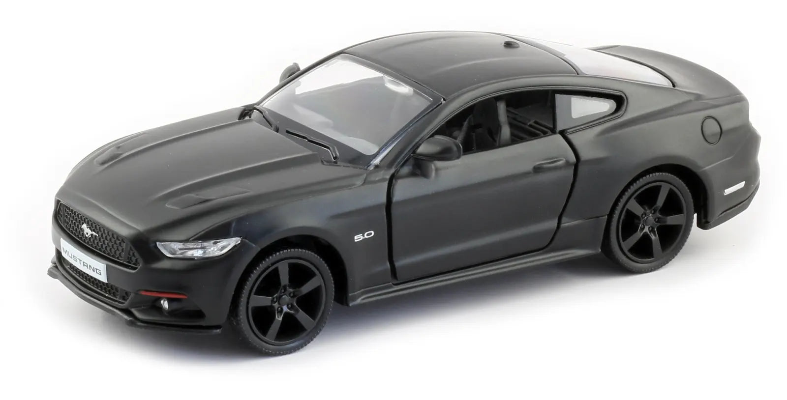 D - Power 1:36 Diecast Ford Mustang 2015 – Matte Black, Pull Back, Collectible Muscle Car Model - Marah Kids