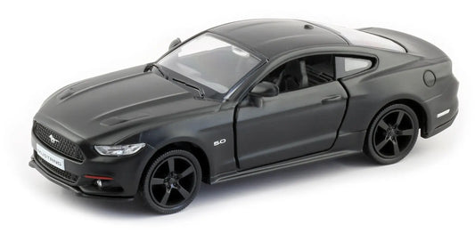 D - Power 1:36 Diecast Ford Mustang 2015 – Matte Black, Pull Back, Collectible Muscle Car Model - Marah Kids