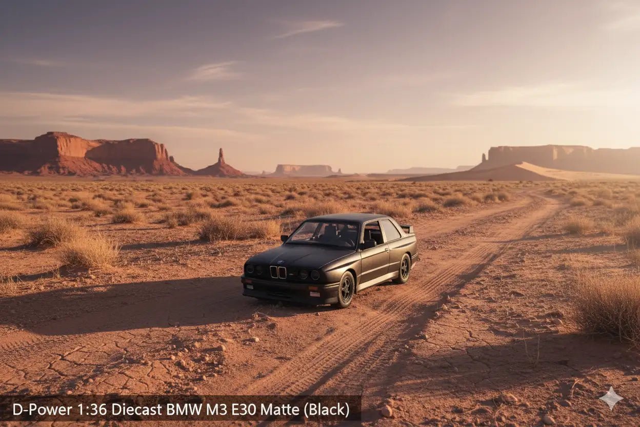 D - Power 1:36 Diecast BMW M3 E30 (1986 - 1991) Matte Black - Marah Kids