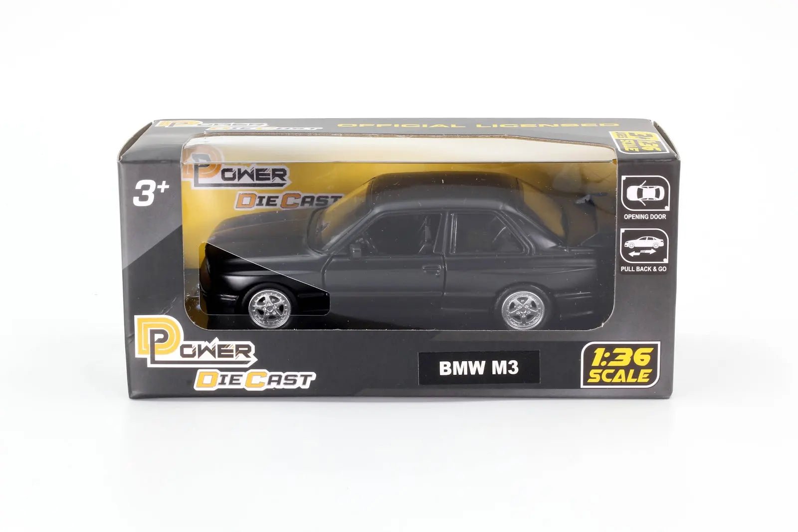 D - Power 1:36 Diecast BMW M3 E30 (1986 - 1991) Matte Black - Marah Kids