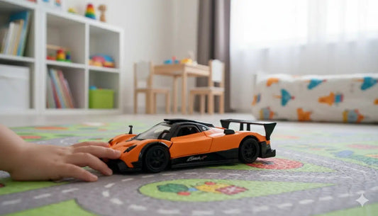 D - Power 1:36 Diecast Pagani Zonda R – Orange, Pull Back, Collectible Supercar Model - Marah Kids