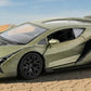 D - Power 1:36 Diecast Lamborghini Sian FKP 37 – Matte Green, Pull Back - Marah Kids