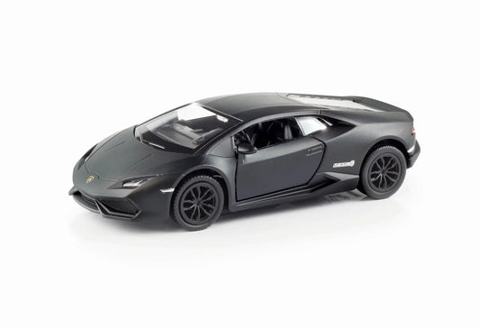 D - Power 1:36 Diecast Lamborghini Huracan LP610 - 4 – Matte Black, Pull Back - Marah Kids