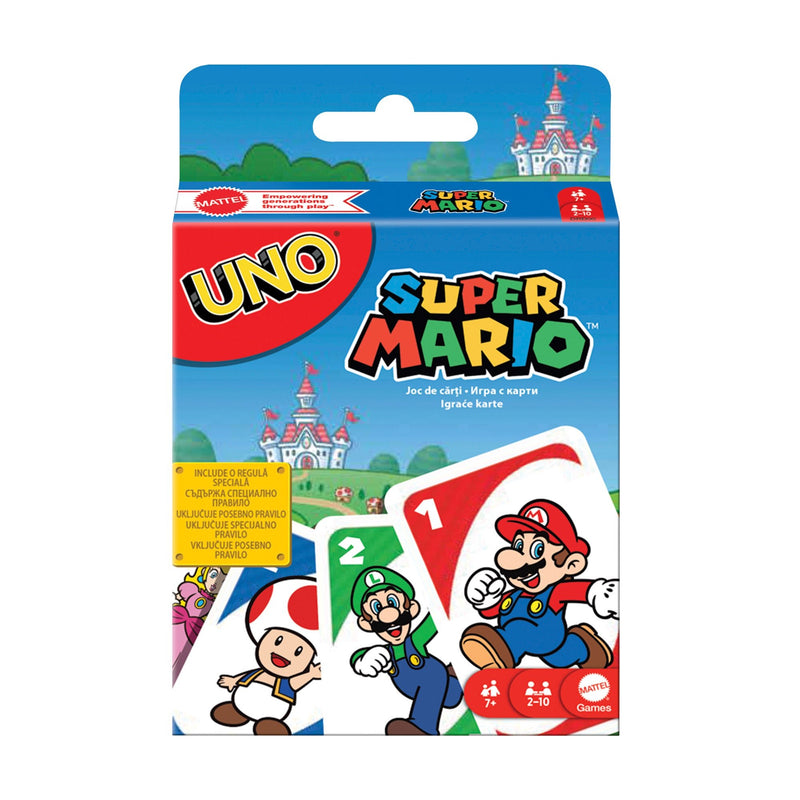 UNO Super Mario Card Game Animated Character Themed Collector Deck 112 Cards with Character Images - Marah Kids