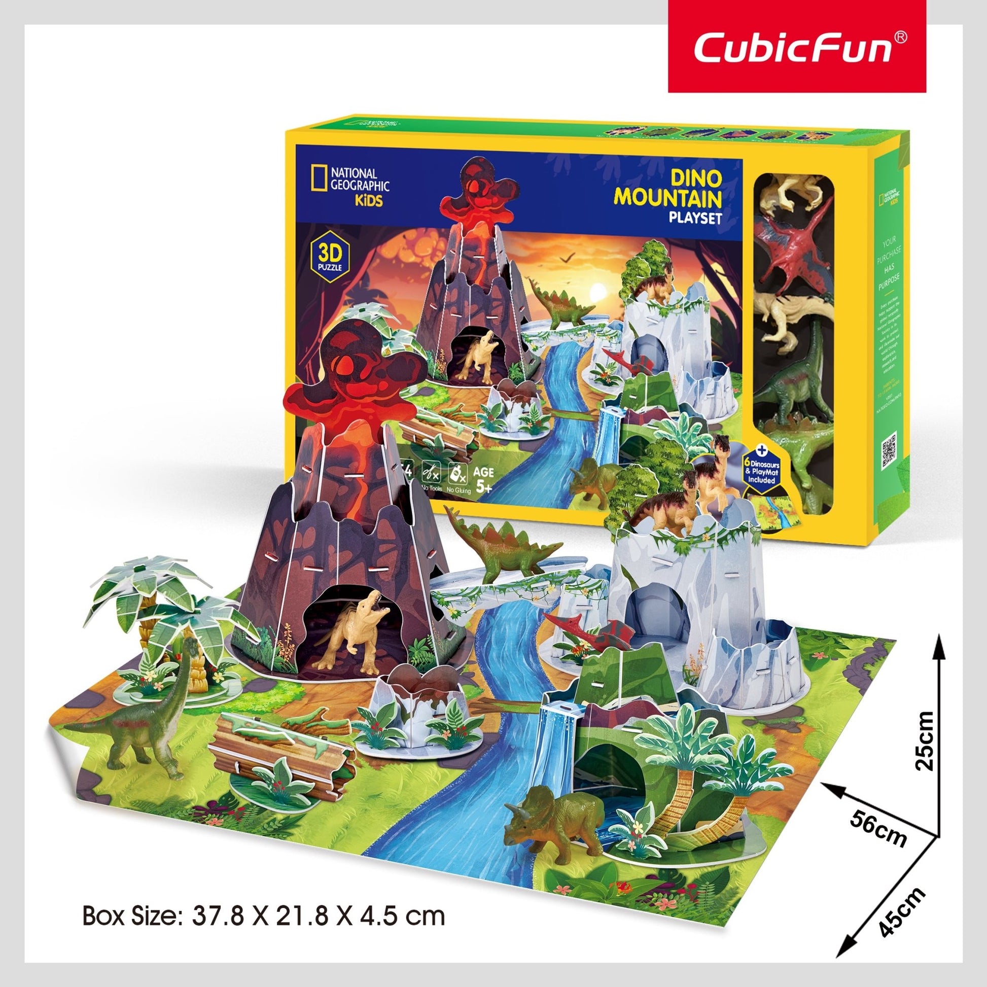 National Geographic kids 3D Puzzle Dino Mountain Playset 54 - pieces - Marah Kids