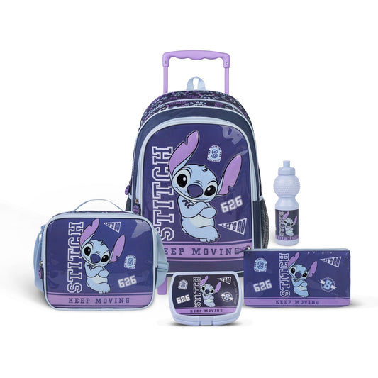Disney Stitch 5-in-1 Kids Trolley School Set 18 Inch - Marah Kids
