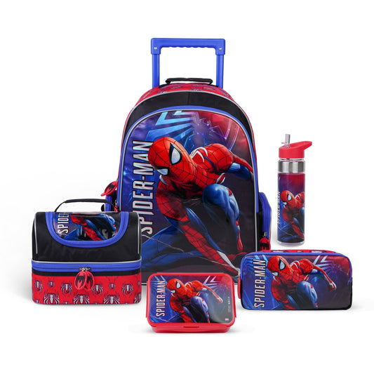 Marvel Spider-Man Premium 5-in-1 Kids Trolley School Set 18 Inch - Marah Kids