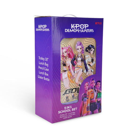 Netflix K-Pop Demon Hunters Golden 5-in-1 Kids Trolley School Set 18 Inch - Marah Kids