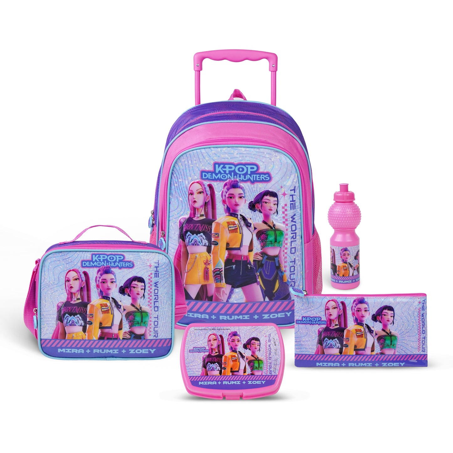 Netflix K-Pop Demon Hunters 5-in-1 Kids Trolley School Set 18 Inch