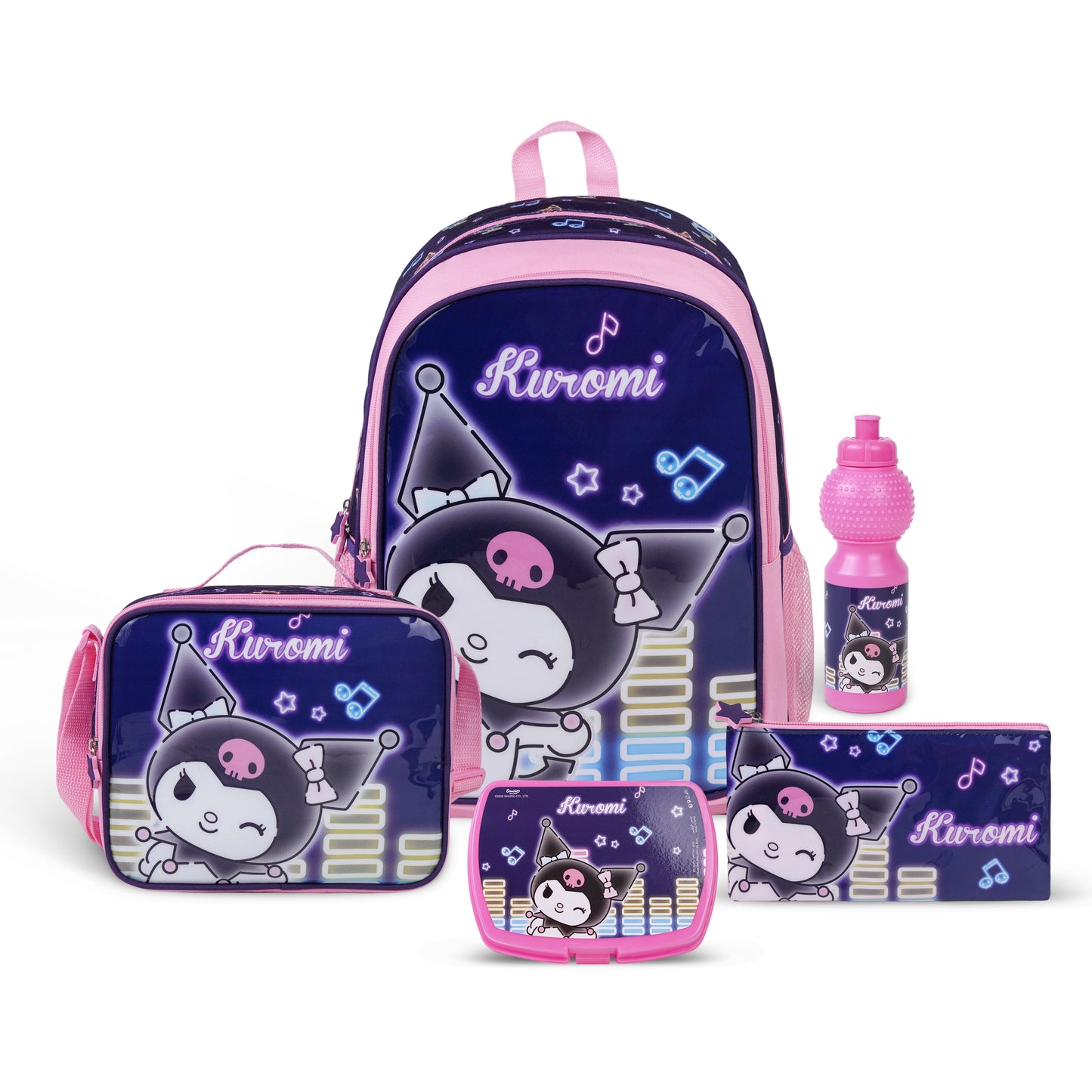 Sanrio Kuromi 5-in-1 Backpack Set 18 Inch