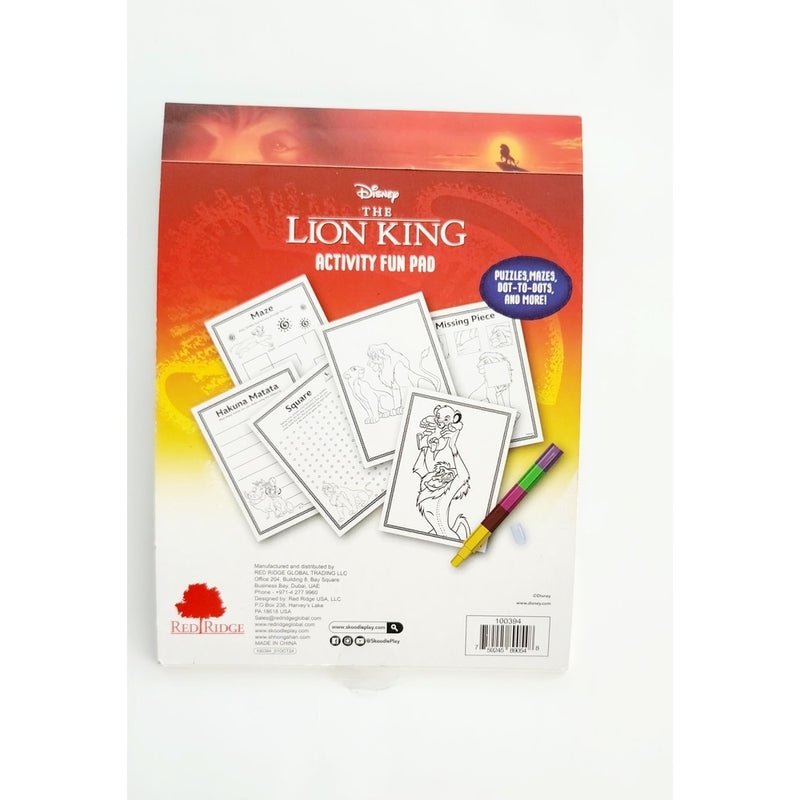 Disney Lion King Activity Fun Pad With Stackable Crayon - Marah Kids