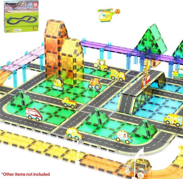 Picasso Magnetic Tiles Highway Printed Set 16 - pieces - Marah Kids