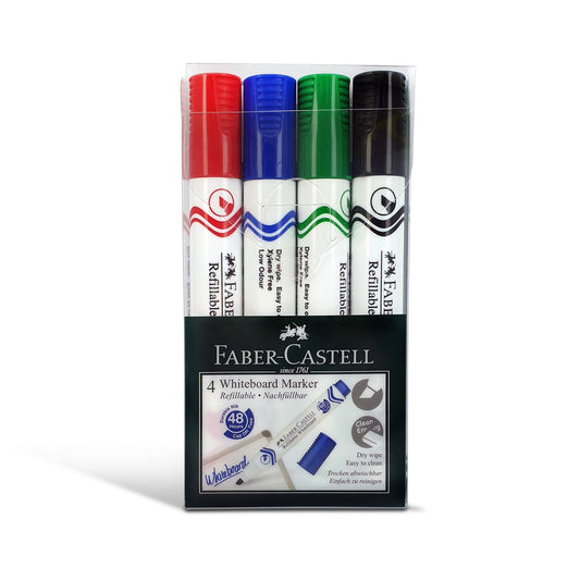 FABER - CASTELL WHITEBOARD MARKER CHISEL WALLET OF 4PC - Marah Kids