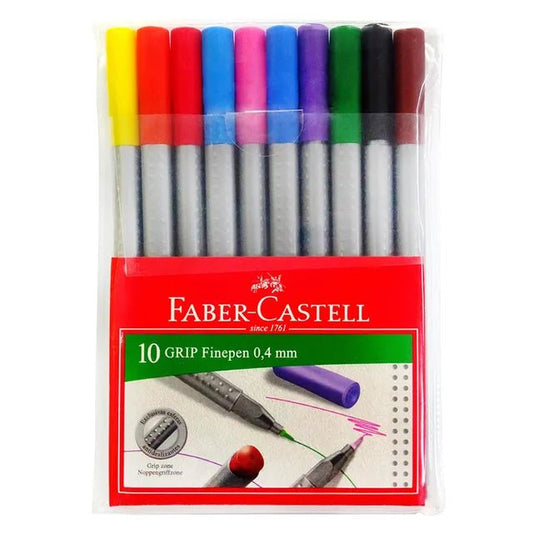 FABER - CASTELL GRIP FINE PEN 0.4MM 10 COLOR - Marah Kids