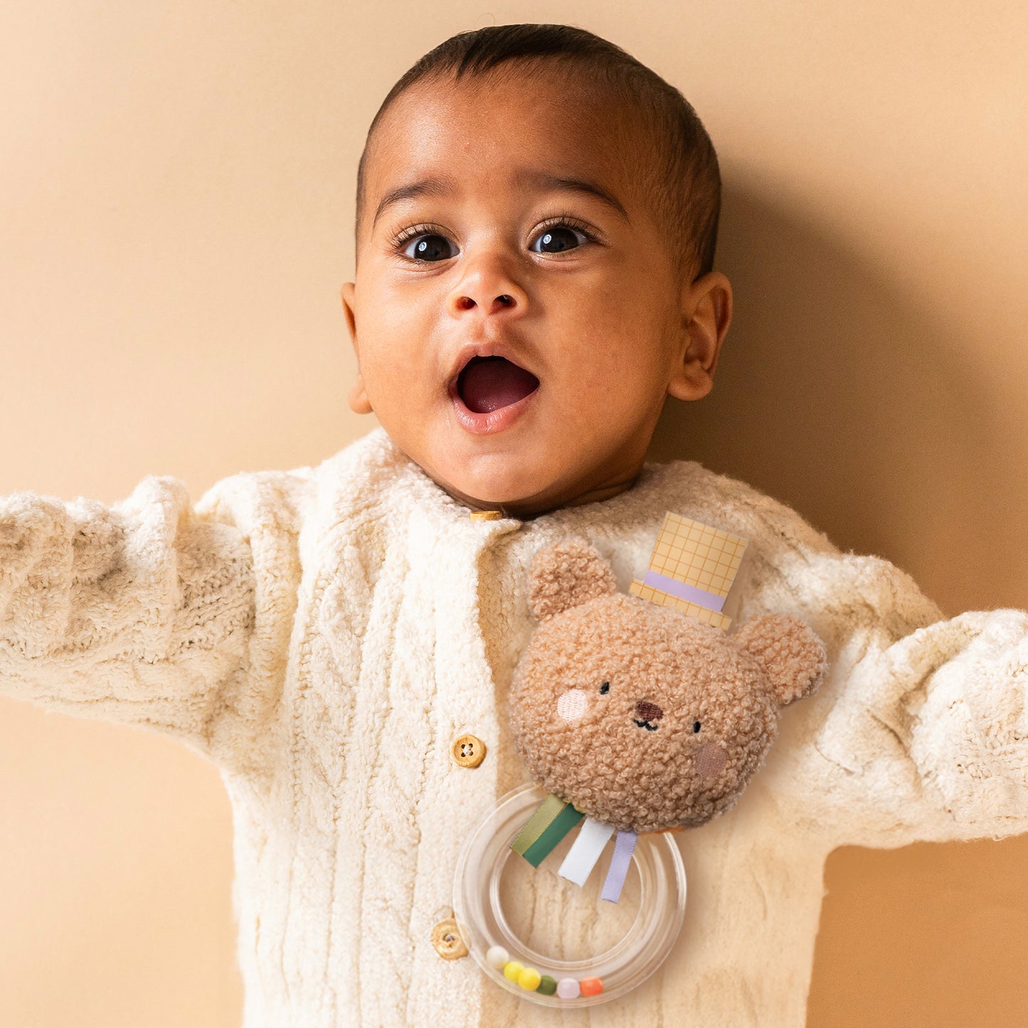 Taf Toys Jenny Bunny | Plush Sensory Toy with Teether & Rattle, 0M+