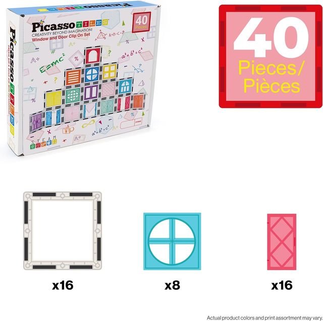 Picasso Magnetic Tiles Clip - On Window and Door 40 - pieces - Marah Kids