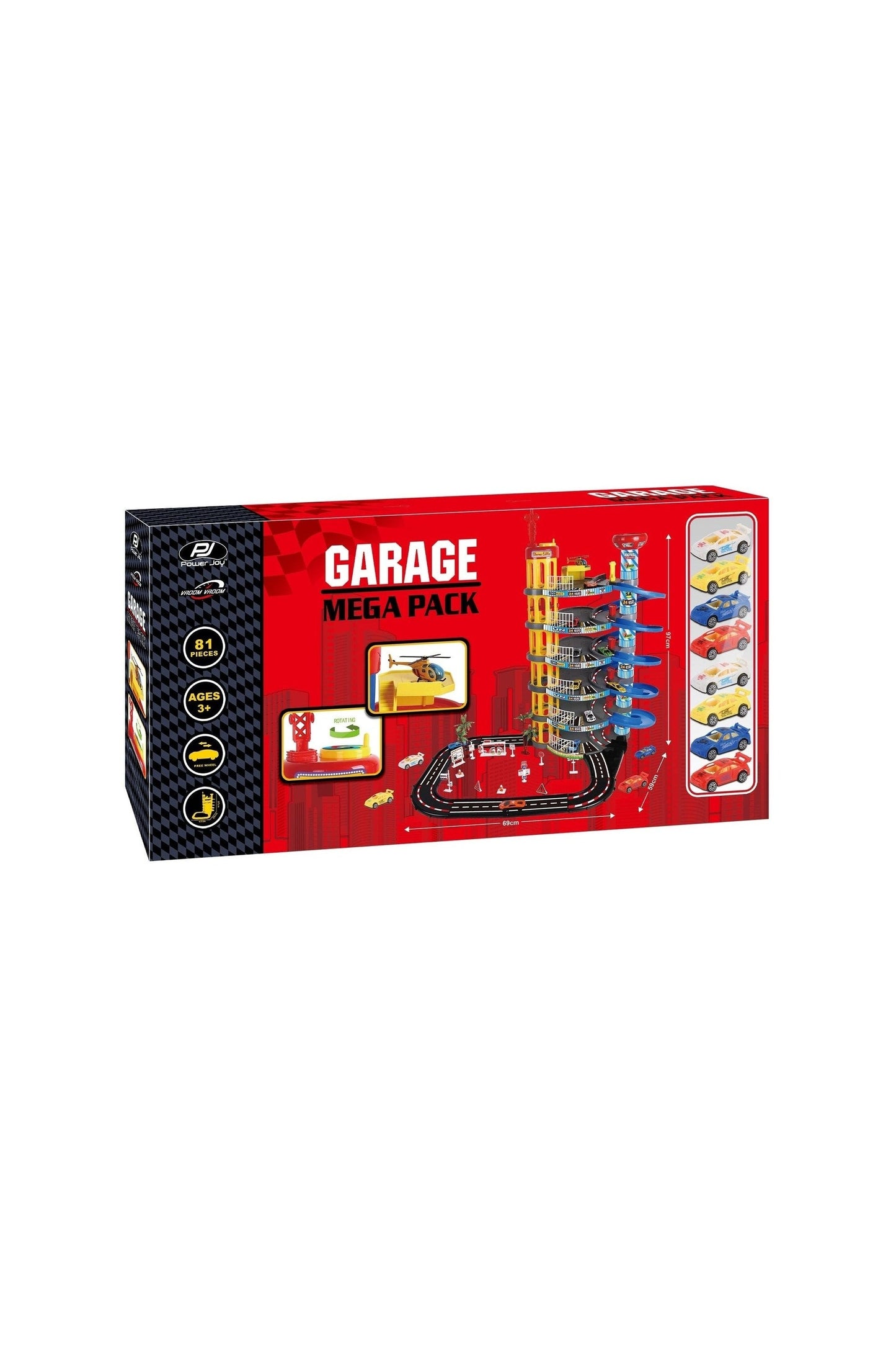 مجموعة Power Joy Vroom Vroom Megapack المكونة من 6 طوابق والتي تضم 8 سيارات