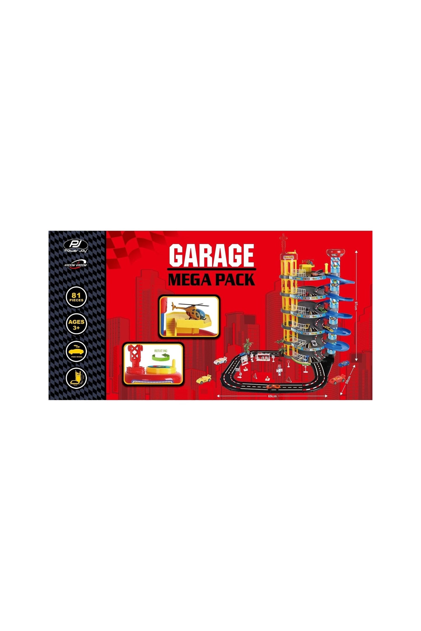 مجموعة Power Joy Vroom Vroom Megapack المكونة من 6 طوابق والتي تضم 8 سيارات