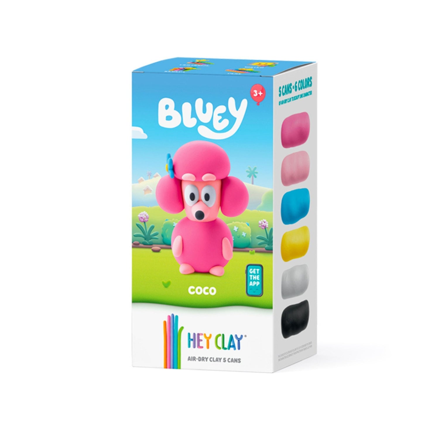Hey Clay - Coco. Colorful modeling air - dry clay, 5 cans with fun interactive app for kids aged 3+ years. - Marah Kids