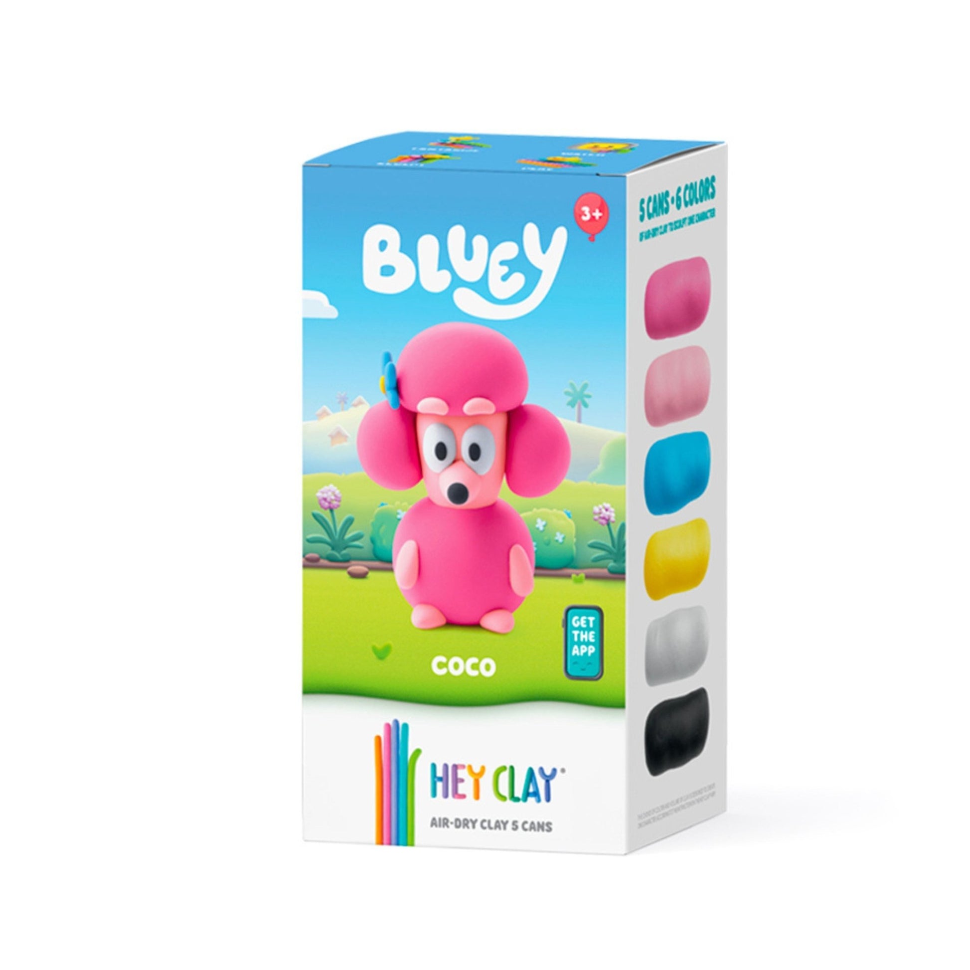 Hey Clay - Coco. Colorful modeling air - dry clay, 5 cans with fun interactive app for kids aged 3+ years. - Marah Kids