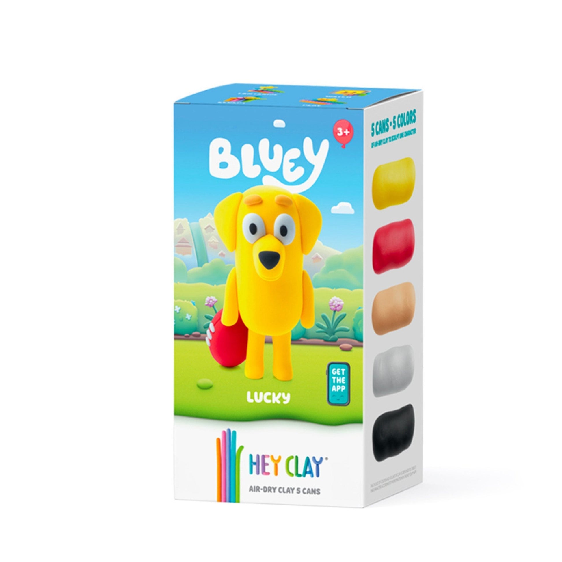 Hey Clay - LUCKY. Colorful modeling air - dry clay, 5 cans with fun interactive app for kids aged 3+ years. - Marah Kids