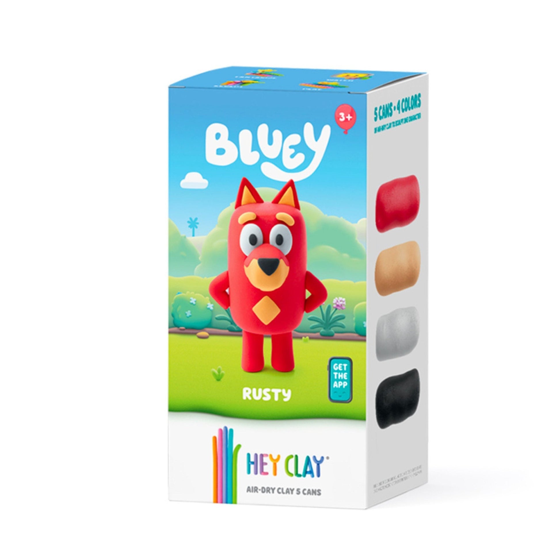 Hey Clay - Rusty. Colorful modeling air - dry clay, 5 cans with fun interactive app for kids aged 3+ years. - Marah Kids