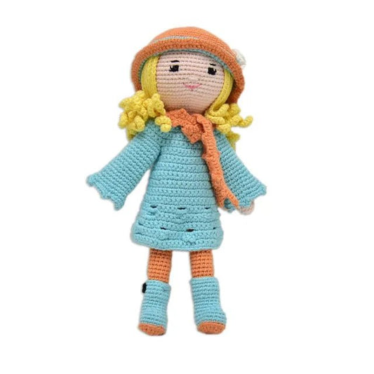 Happy Threads Handmade Crocheted Adorable Grace Doll (15 inches) – Multicolour | Crochet Toys | Child Safe | for Babies 6 Months & Above | Dolls for Boys/Girls| For Birthday Gift | Decorative Items for Room - Marah Kids