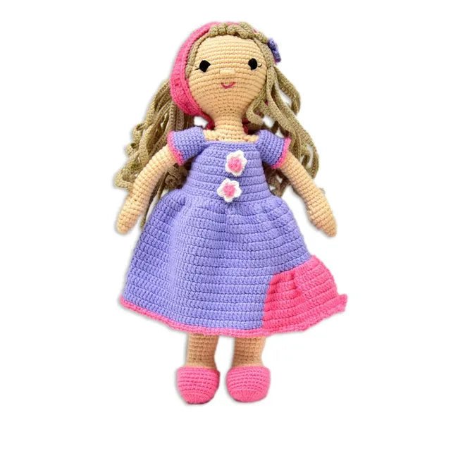 Happy Threads Handmade Crocheted Adorable Katherine Doll (17 inches) – Multicolour | Crochet Toys | Child Safe | for Babies 6 Months & Above | Dolls for Boys/Girls| For Birthday Gift | Decorative Items for Room - Marah Kids
