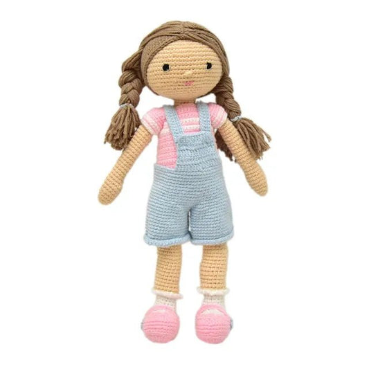 Happy Threads Handmade Crocheted Love & Care Emma Doll (17 inches) – Multicolour | Crochet Toys | Child Safe | for Babies 6 Months & Above | Dolls for Boys/Girls| For Birthday Gift | Decorative Items for Room - Marah Kids