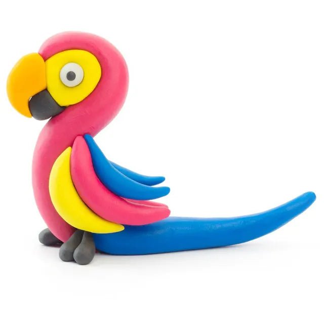 HEY CLAY – DIY Ara Parrot Plastic Creative Modelling Air - Dry Clay For Kids 3 Cans - Marah Kids