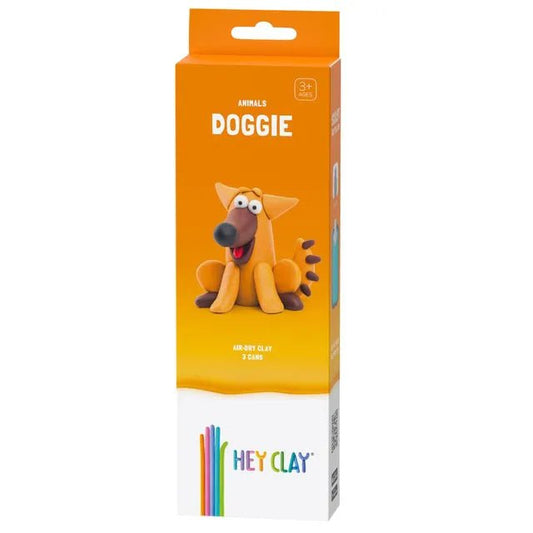 HEY CLAY – DIY Doggie Plastic Creative Modelling Air - Dry Clay For Kids 3 Cans - Marah Kids