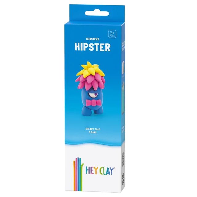 HEY CLAY – DIY Hipster Plastic Creative Modelling Air - Dry Clay For Kids 3 Cans - Marah Kids