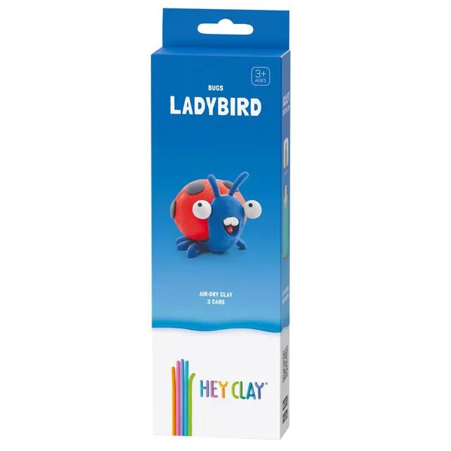 HEY CLAY – DIY Ladybird Plastic Creative Modelling Air - Dry Clay For Kids 3 Cans - Marah Kids