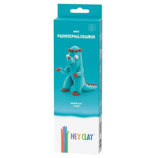 HEY CLAY – DIY Pachycephalosaurus Plastic Creative Modelling Air - Dry Clay For Kids 3 Cans - Marah Kids