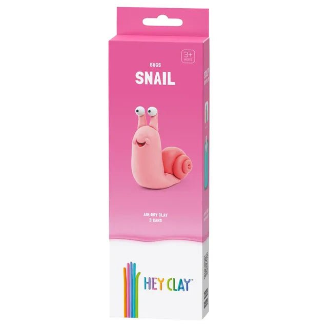 HEY CLAY – DIY Snail Plastic Creative Modelling Air - Dry Clay For Kids 3 Cans - Marah Kids