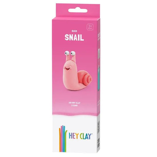 HEY CLAY – DIY Snail Plastic Creative Modelling Air - Dry Clay For Kids 3 Cans - Marah Kids