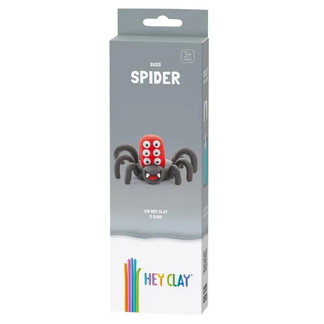 HEY CLAY – DIY Spider Plastic Creative Modelling Air - Dry Clay For Kids 3 Cans - Marah Kids