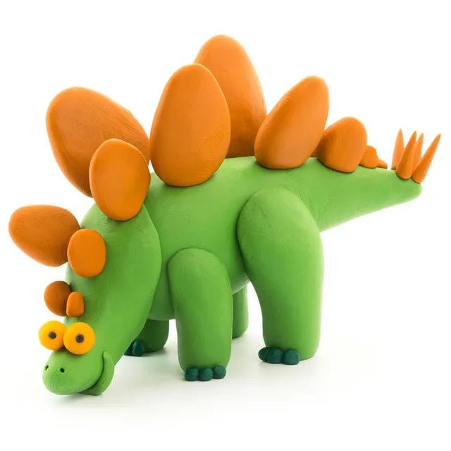 HEY CLAY – DIY Stegosaurus Plastic Creative Modelling Air - Dry Clay For Kids 3 Cans - Marah Kids