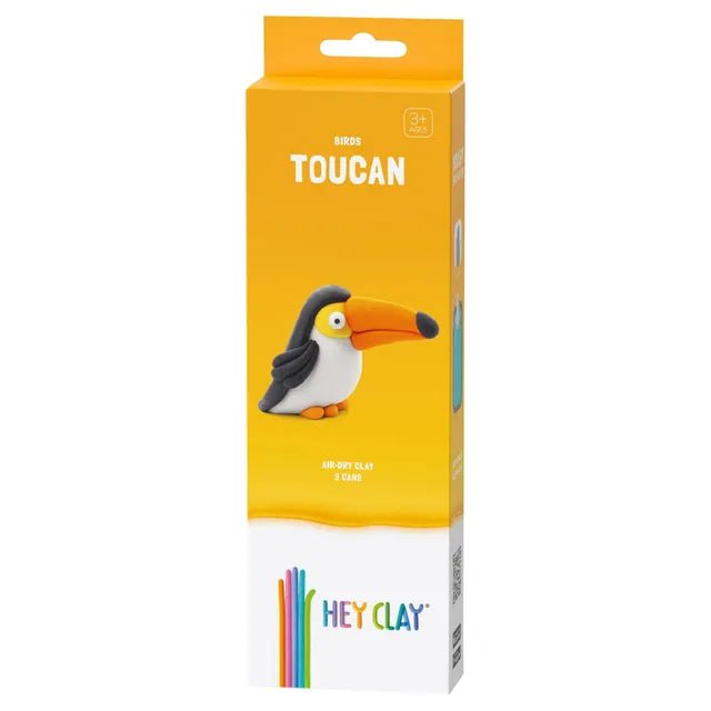 HEY CLAY – DIY Toucan Plastic Creative Modelling Air - Dry Clay For Kids 3 Cans - Marah Kids