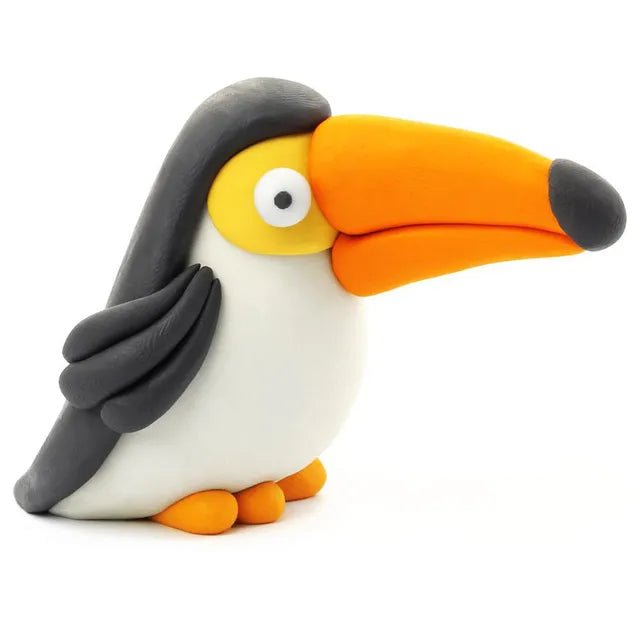 HEY CLAY – DIY Toucan Plastic Creative Modelling Air - Dry Clay For Kids 3 Cans - Marah Kids