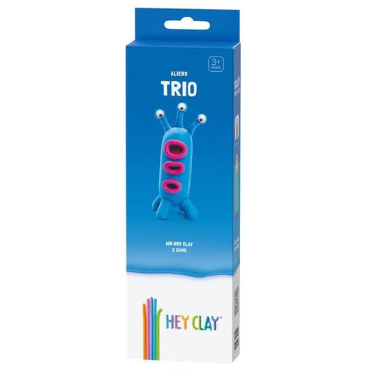 HEY CLAY – DIY Trio Plastic Creative Modelling Air - Dry Clay For Kids 3 Cans - Marah Kids