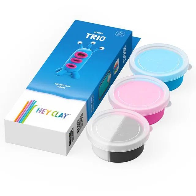 HEY CLAY – DIY Trio Plastic Creative Modelling Air - Dry Clay For Kids 3 Cans - Marah Kids