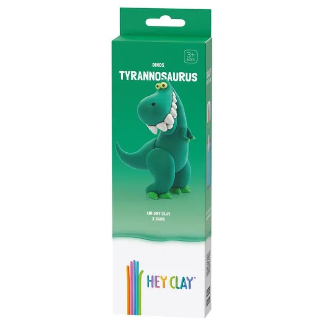 HEY CLAY – DIY Tyrannosaurus Plastic Creative Modelling Air - Dry Clay For Kids 3 Cans - Marah Kids