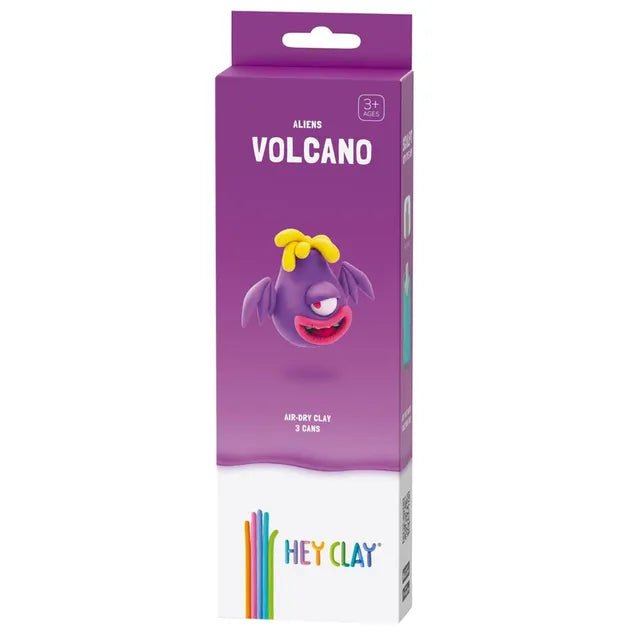 HEY CLAY – DIY Volcano Plastic Creative Modelling Air - Dry Clay For Kids 3 Cans - Marah Kids