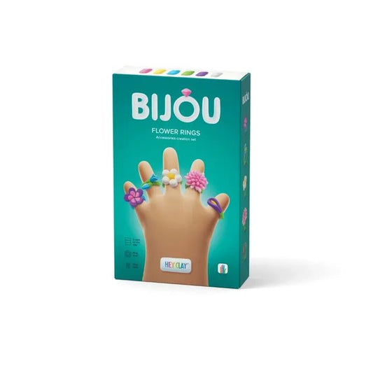 Hey Clay - Flower RINGS Colourful modelling air - dry clay, 3 cans with fun interactive app for kids 3 years + - Marah Kids