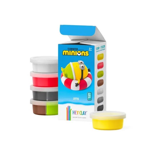 Hey Clay - Minions Otto Colourful modelling air - dry clay, 5 cans with fun interactive app for kids 3 years + - Marah Kids